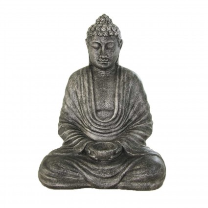 Estatua buda meditando en color plata