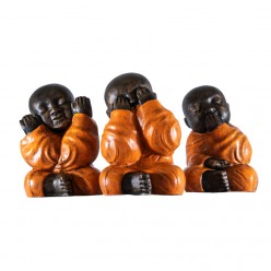 Monjes Shaolin vestidos de naranja - 3 Unidades