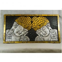 Cuadro de Buda tallado en madera