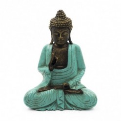 Buda thai meditando con túnica verde